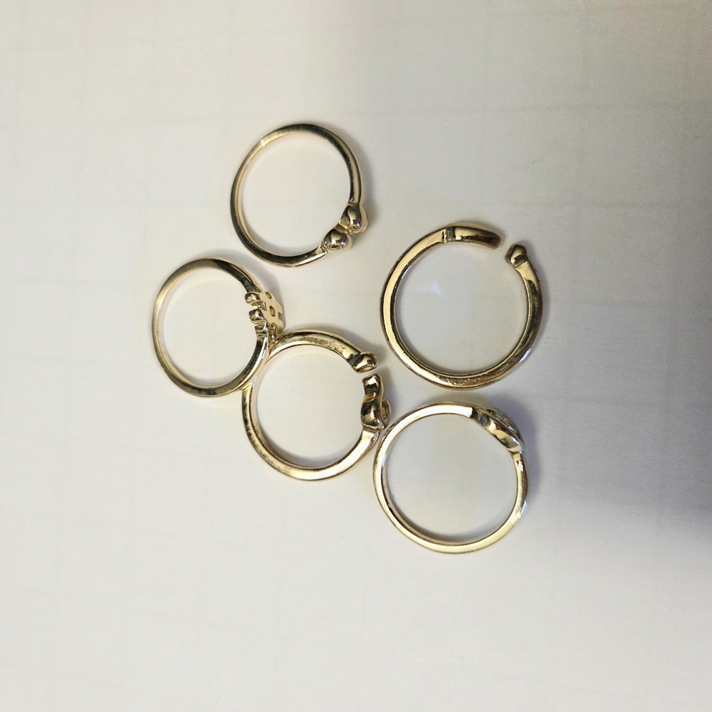 Set Of 5 Keyboard Symbol Rings - Picture 3 of 3